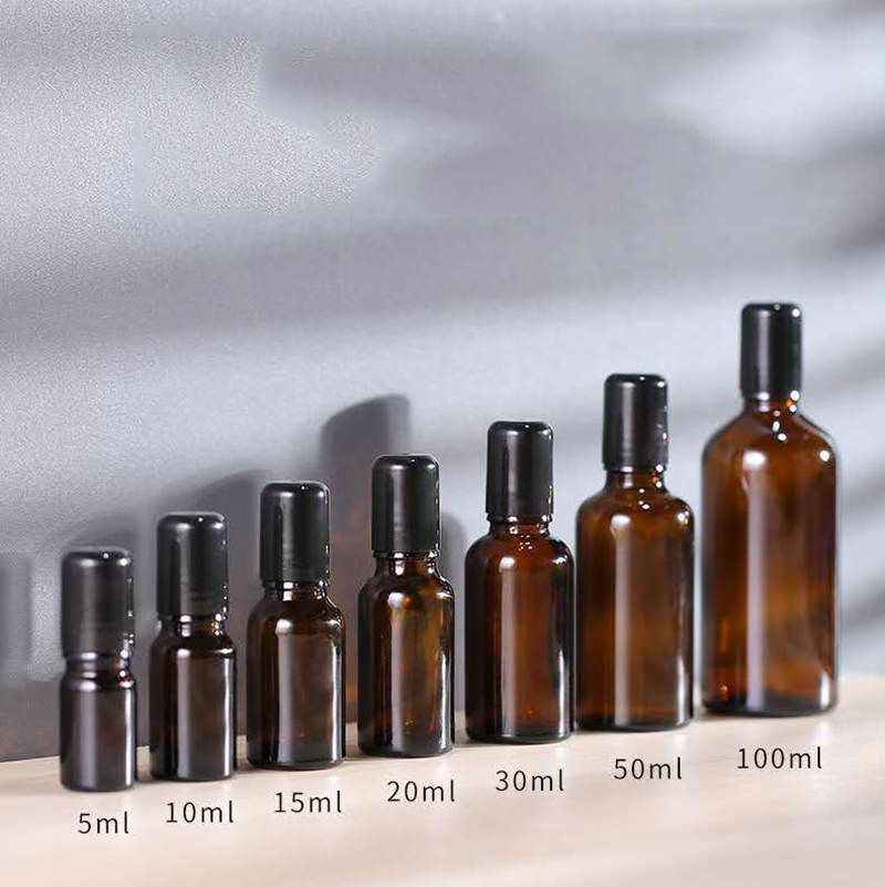 Wholesale 10ml Amber Glass Essential Oil Roller Perfume Glass Bottle