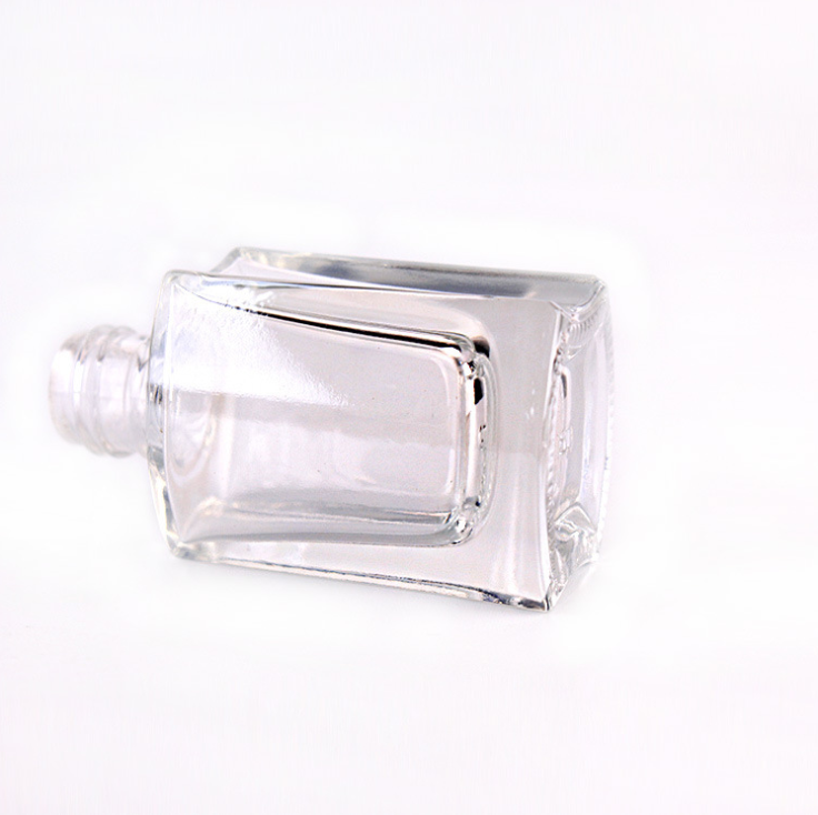 Wholesale 10ml Clear Transparent Square Nail Polish Glass Bottle with Brush Cap