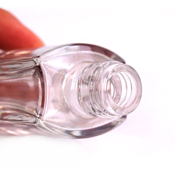 Wholesale 10ml Clear Transparent Square Nail Polish Glass Bottle with Brush Cap