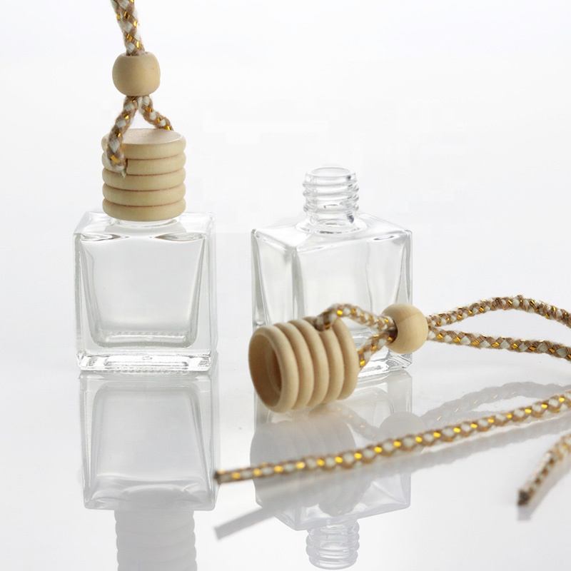 Wholesale 10ml Empty Diffuser Vent Air Hanging Wooden Cap Car Perfume Bottle (CG10)