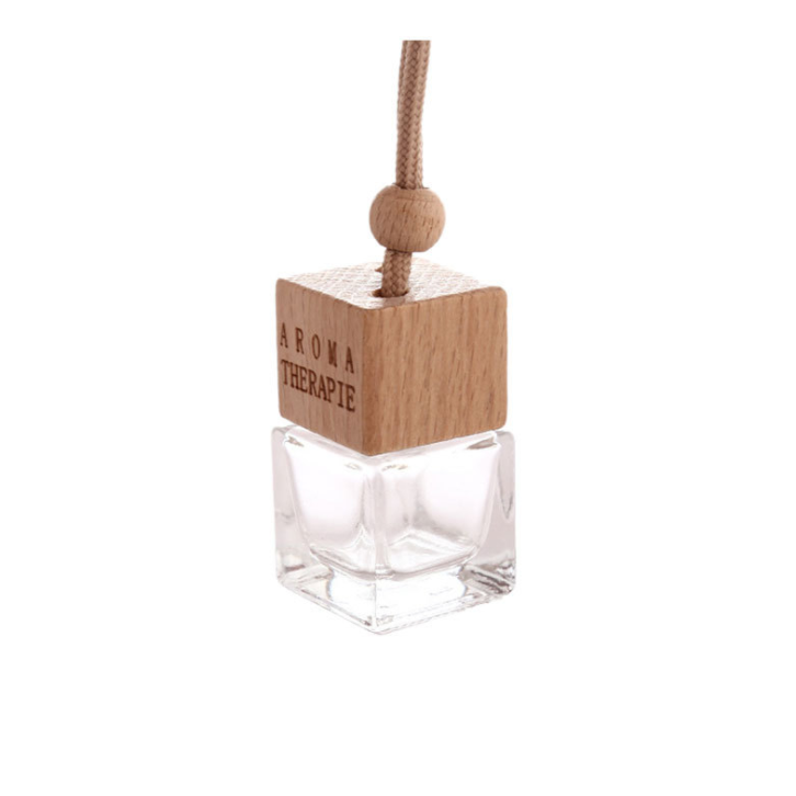 Wholesale 10ml Empty Diffuser Vent Air Hanging Wooden Cap Car Perfume Bottle