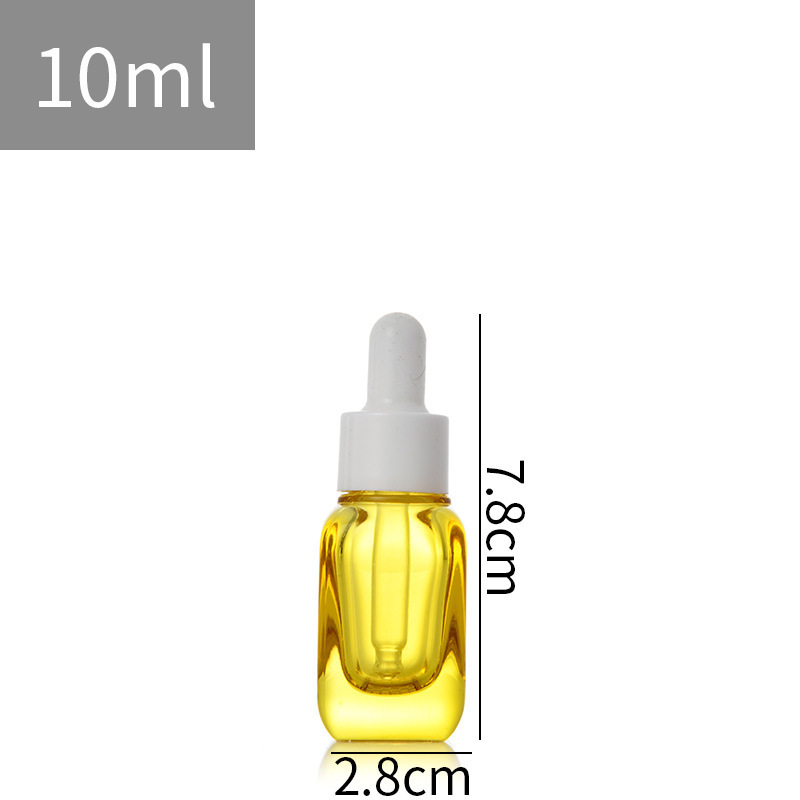 Wholesale 10ml Transparent thick bottom square glass bottle with plastic cap dropper 10ml