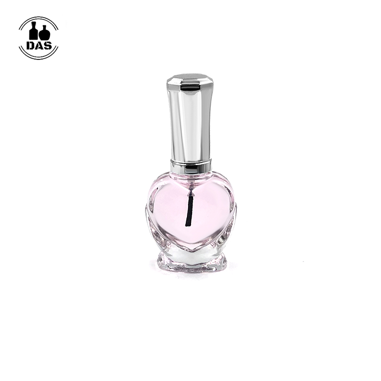 Wholesale 10ml Vintage Heart Shape Nail Oil bottle Empty Nail Polish Glass bottle for nail polish