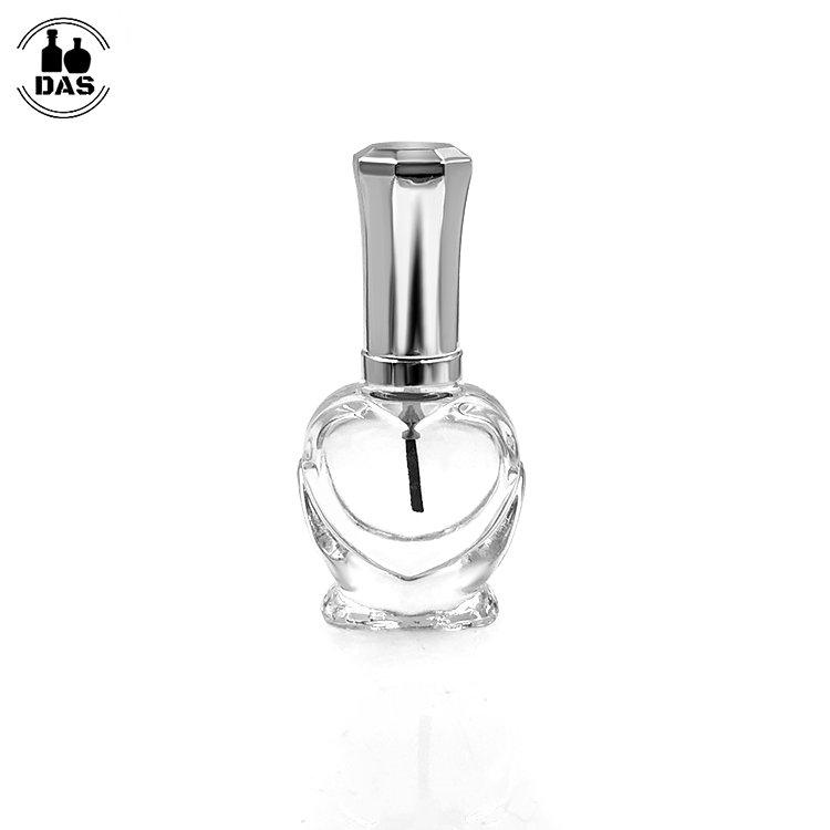 Wholesale 10ml Vintage Heart Shape Nail Oil bottle Empty Nail Polish Glass bottle for nail polish