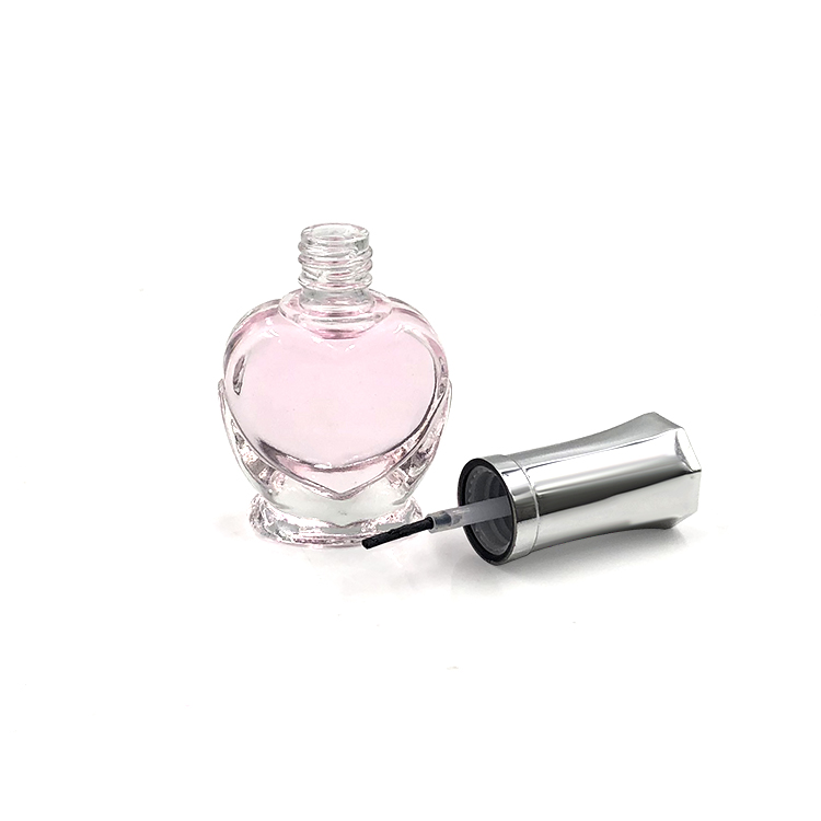 Wholesale 10ml Vintage Heart Shape Nail Oil bottle Empty Nail Polish Glass bottle for nail polish