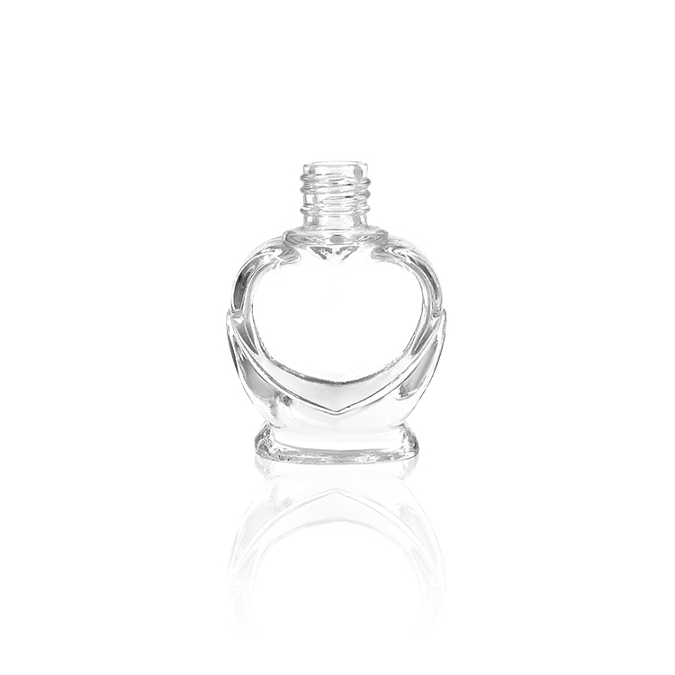 Wholesale 10ml Vintage Heart Shape Nail Oil bottle Empty Nail Polish Glass bottle for nail polish