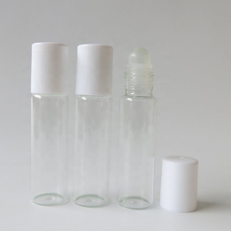 Wholesale 10ml clear roll on glass bottle for essential oil packaging