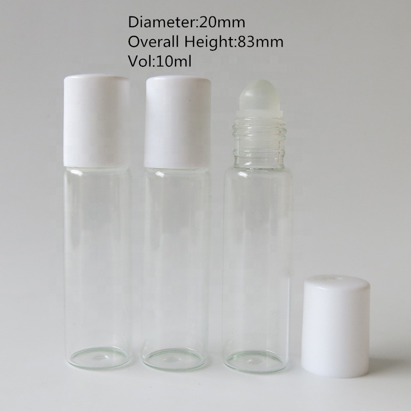 Wholesale 10ml clear roll on glass bottle for essential oil packaging