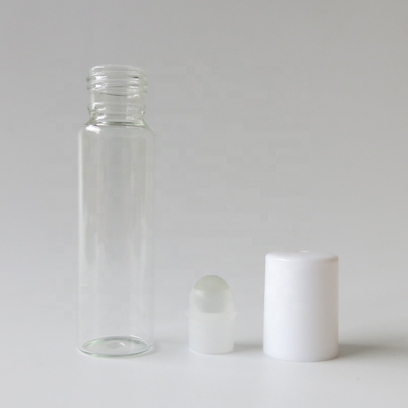 Wholesale 10ml clear roll on glass bottle for essential oil packaging