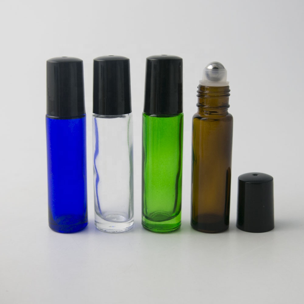 Wholesale 10ml clear roll on glass bottle for essential oil packaging