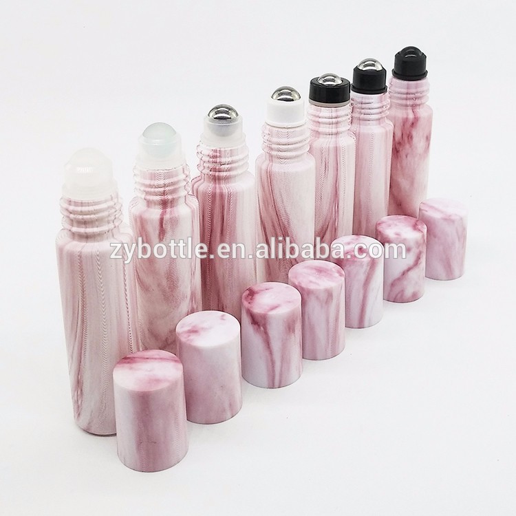 Wholesale 10ml matte custom color frosted glass gemstone roll on bottle essential oil roller bottles