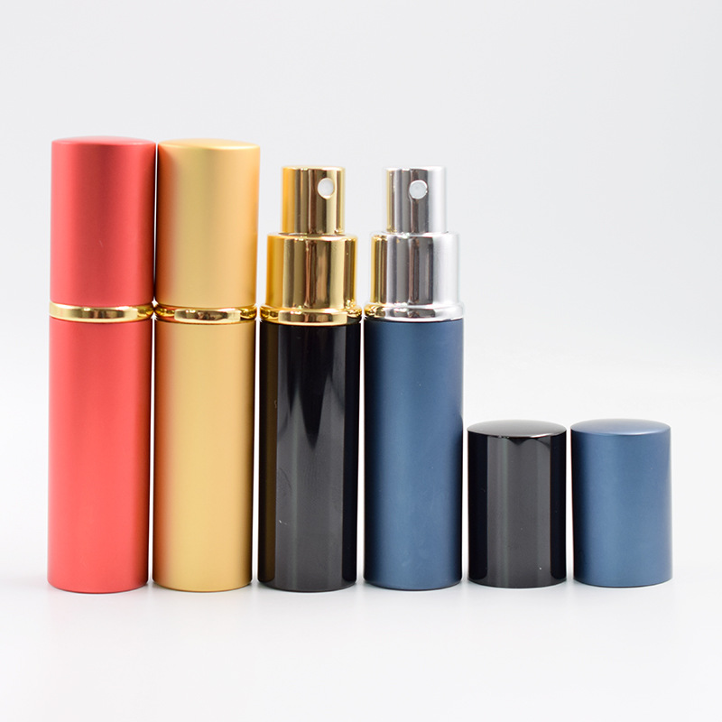 Wholesale 10ml small mini type aluminum perfume refillable atomizer bottle envases cosmeticos frascos para perfumes