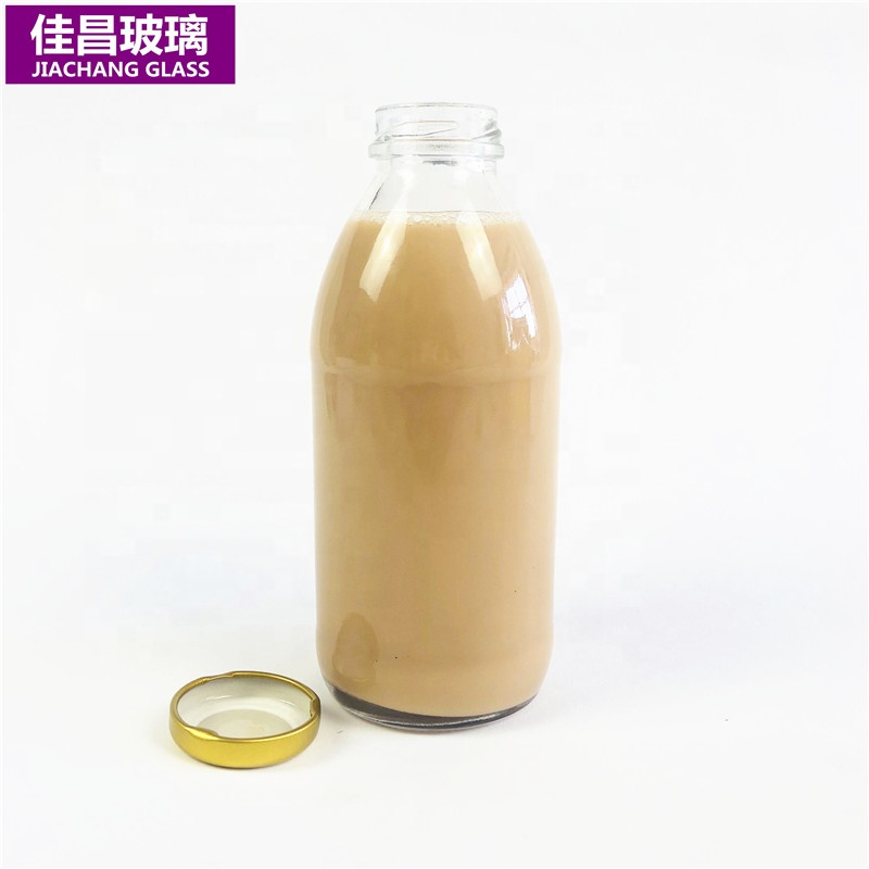 Wholesale 10oz 16oz Milk Glass Bottle Juice Beverage Bottle Screw Cap