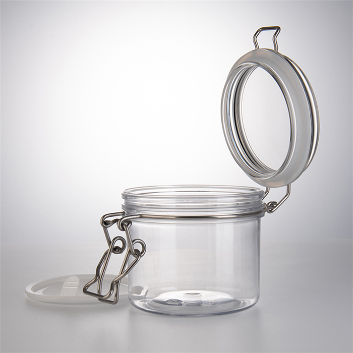 Wholesale 1200ml square large plastic food cookie storage clear very tall spaghetti jar with wooden screw lid