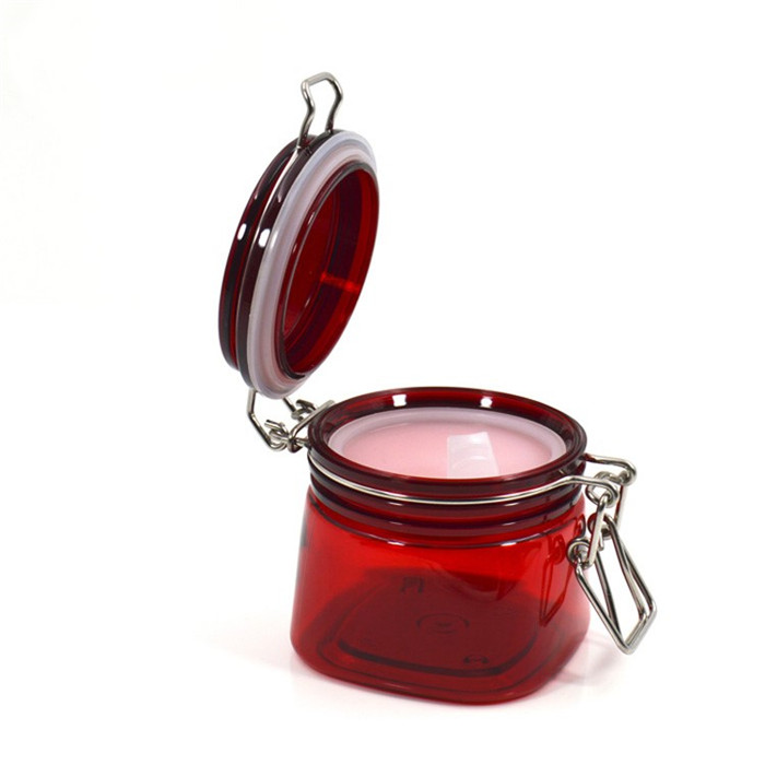 Wholesale 1200ml square large plastic food cookie storage clear very tall spaghetti jar with wooden screw lid