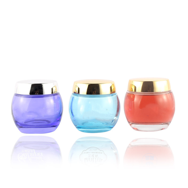 Wholesale 120g transparent drum shape glass jar for cream and mask in good price