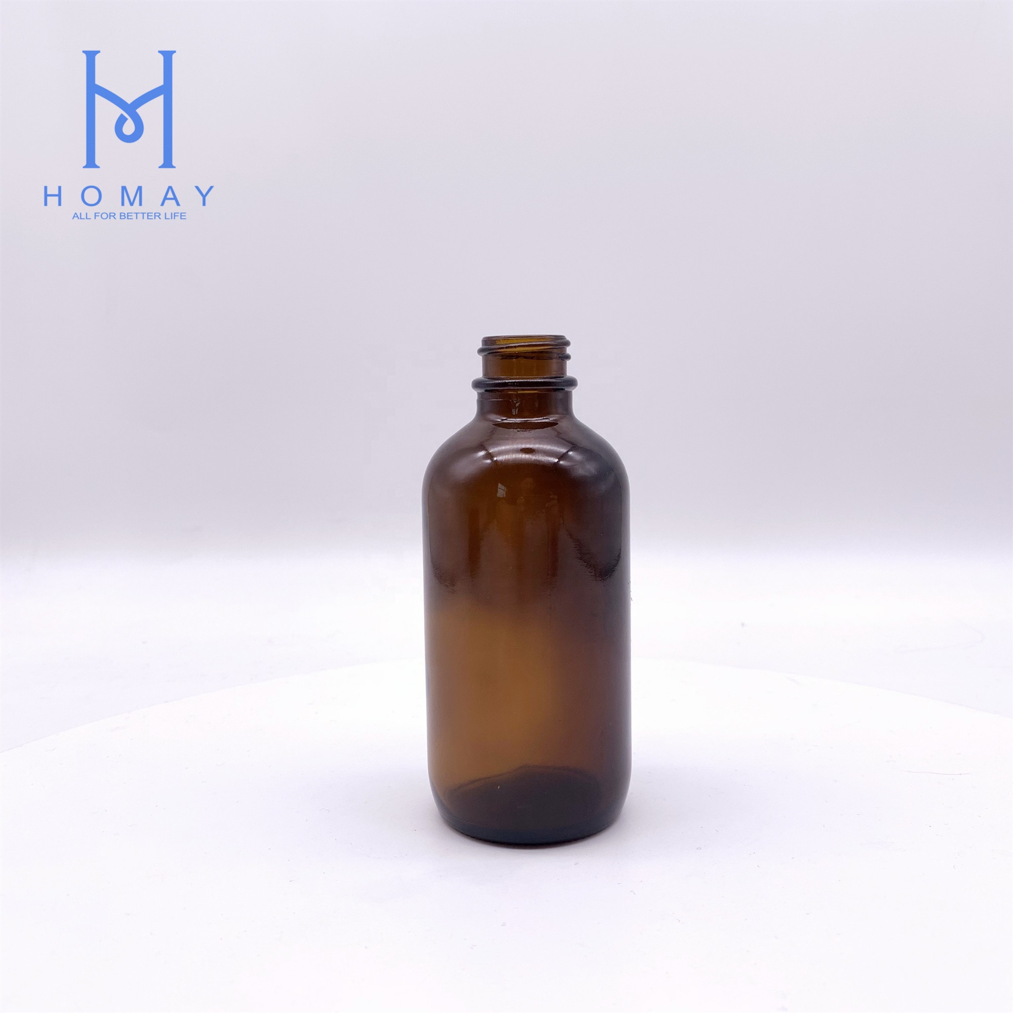 Wholesale 120ml/4oz Amber boston round glass bottle
