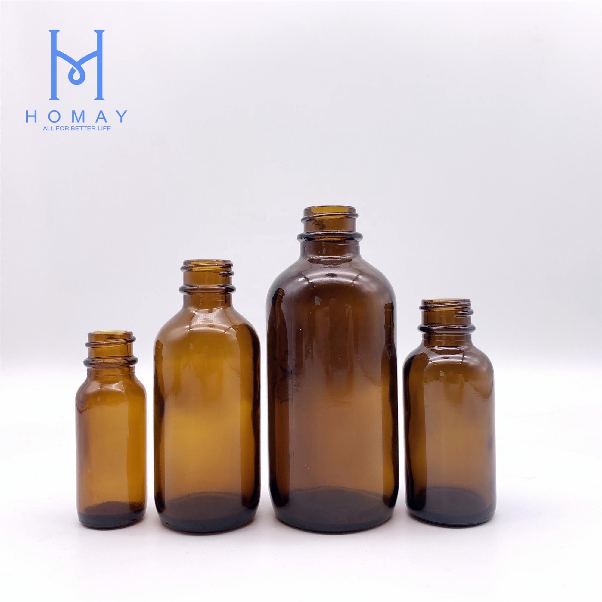 Wholesale 120ml/4oz Amber boston round glass bottle