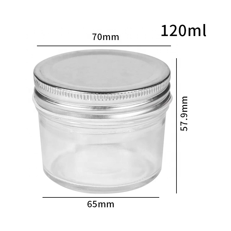 Wholesale 120ml 4oz Wide mouth round glass mason jar for jam canning food storage