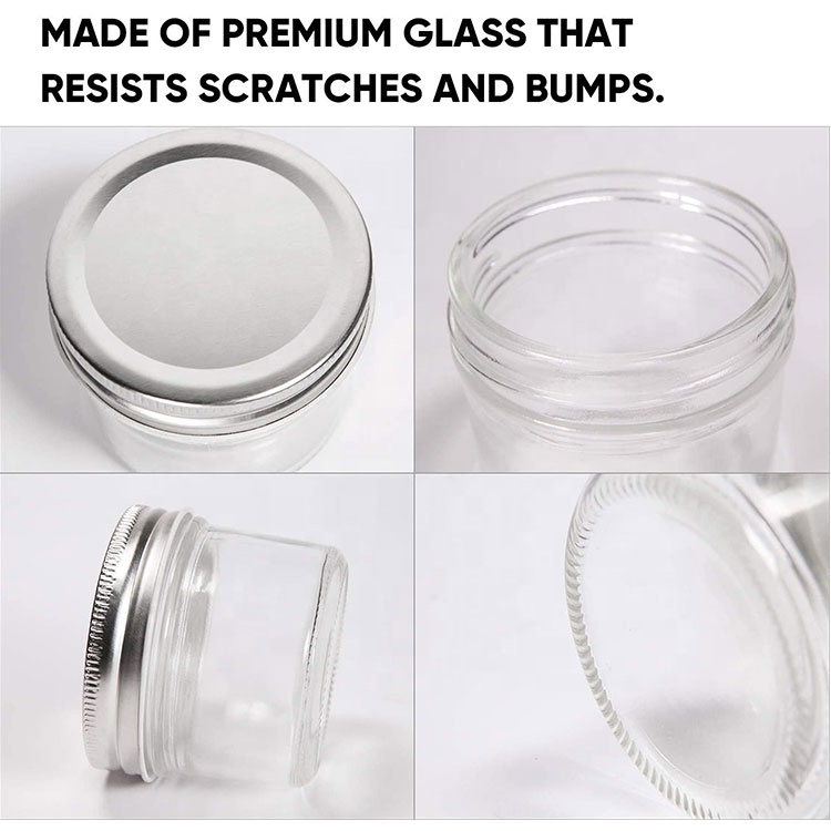 Wholesale 120ml 4oz Wide mouth round glass mason jar for jam canning food storage