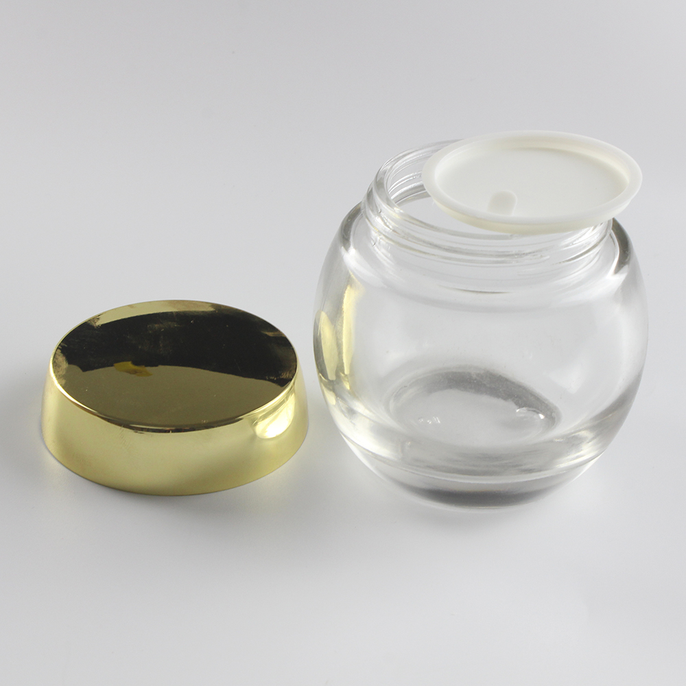 Wholesale 120ml skin care pink clear green orange glass body butter cream jar