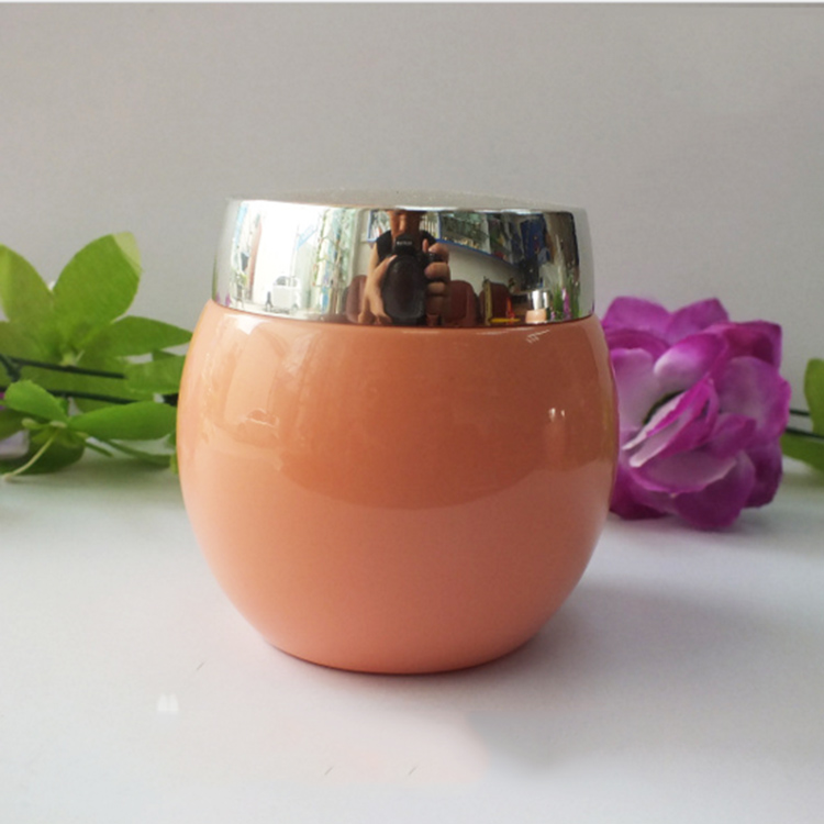Wholesale 120ml skin care pink clear green orange glass body butter cream jar