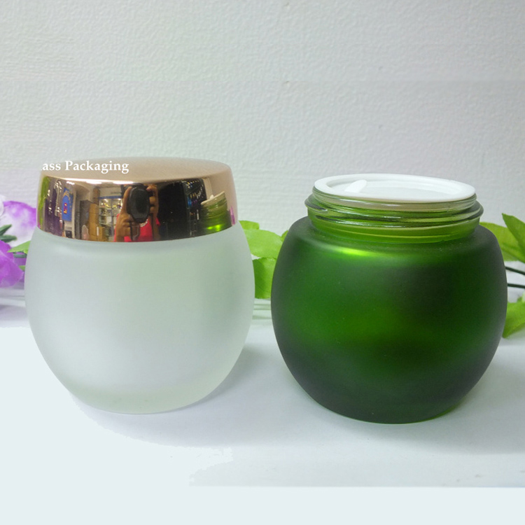 Wholesale 120ml skin care pink clear green orange glass body butter cream jar