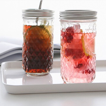 Wholesale 12oz (340ml) Quilted Jam Jars and Lids Ball Mason Jars