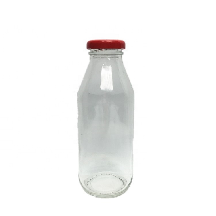 Wholesale 12oz 350ml glass milk bottle with 38mm metal lid