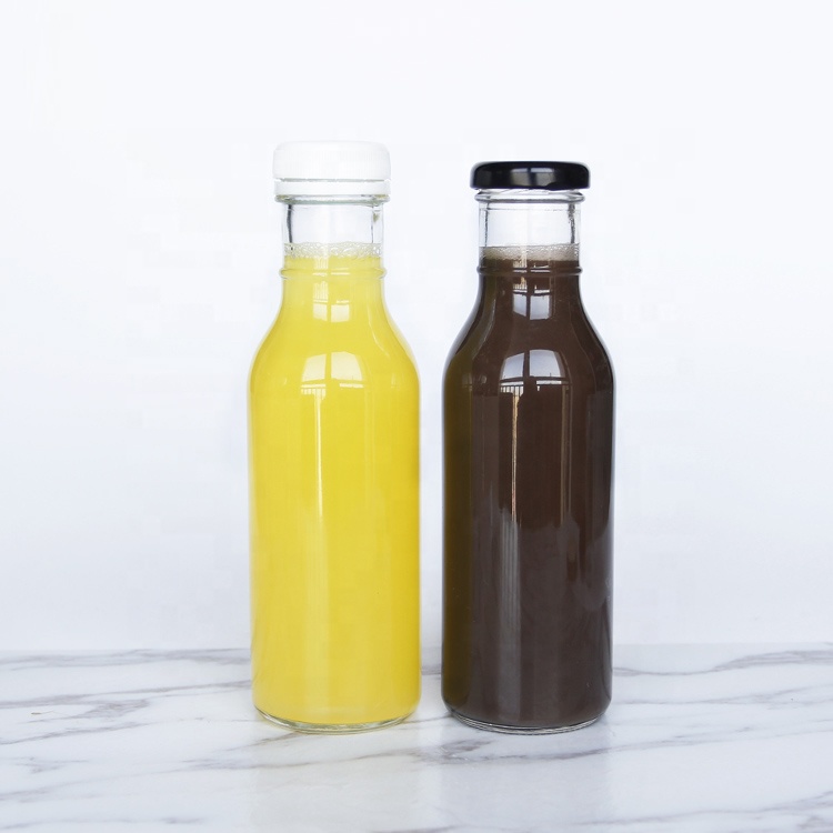 Wholesale 12oz 355ml Empty Round Energy Juice Soft Drink Matcha Lemonade Glass Bottles