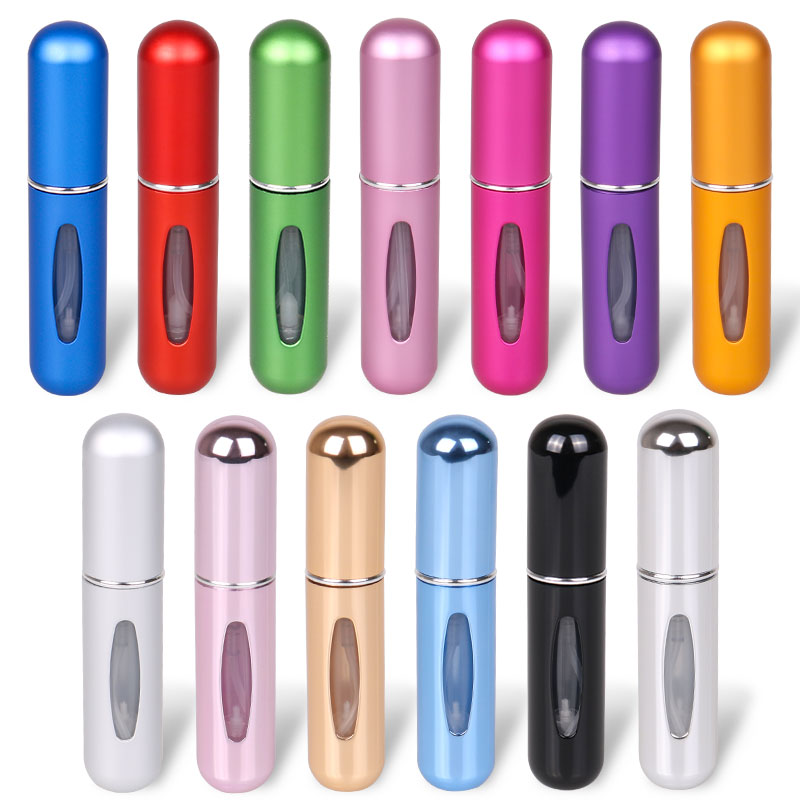 Wholesale 13Colors 5ml Portable Mini Refillable Perfume Bottles Sprayer Pump Empty Travel Perfume Spray Case