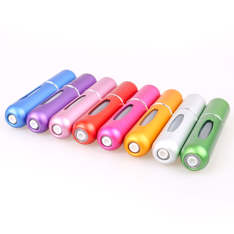 Wholesale 13Colors 5ml Portable Mini Refillable Perfume Bottles Sprayer Pump Empty Travel Perfume Spray Case