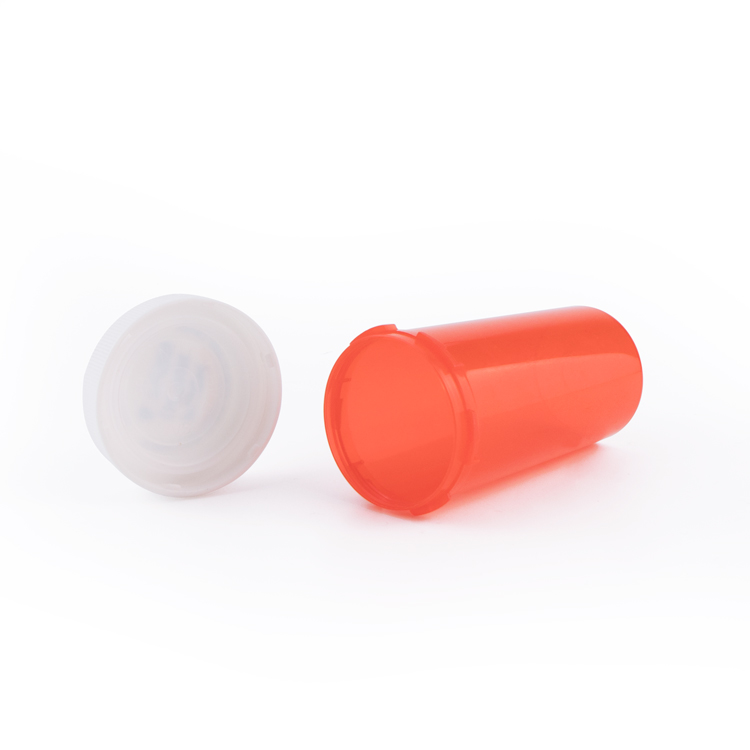 Wholesale 13dram 16dram 20 dram push down and turn child resistant cap plastic pill vials bottle with reversible cap