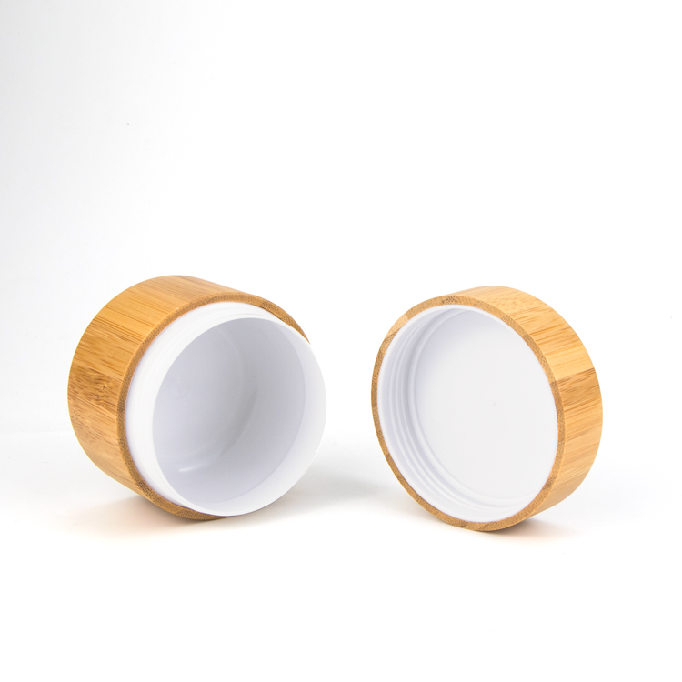 Wholesale 15 30 50 g cosmetic bpa free eye lotion containers round face cream airtight bamboo jar with disc liner
