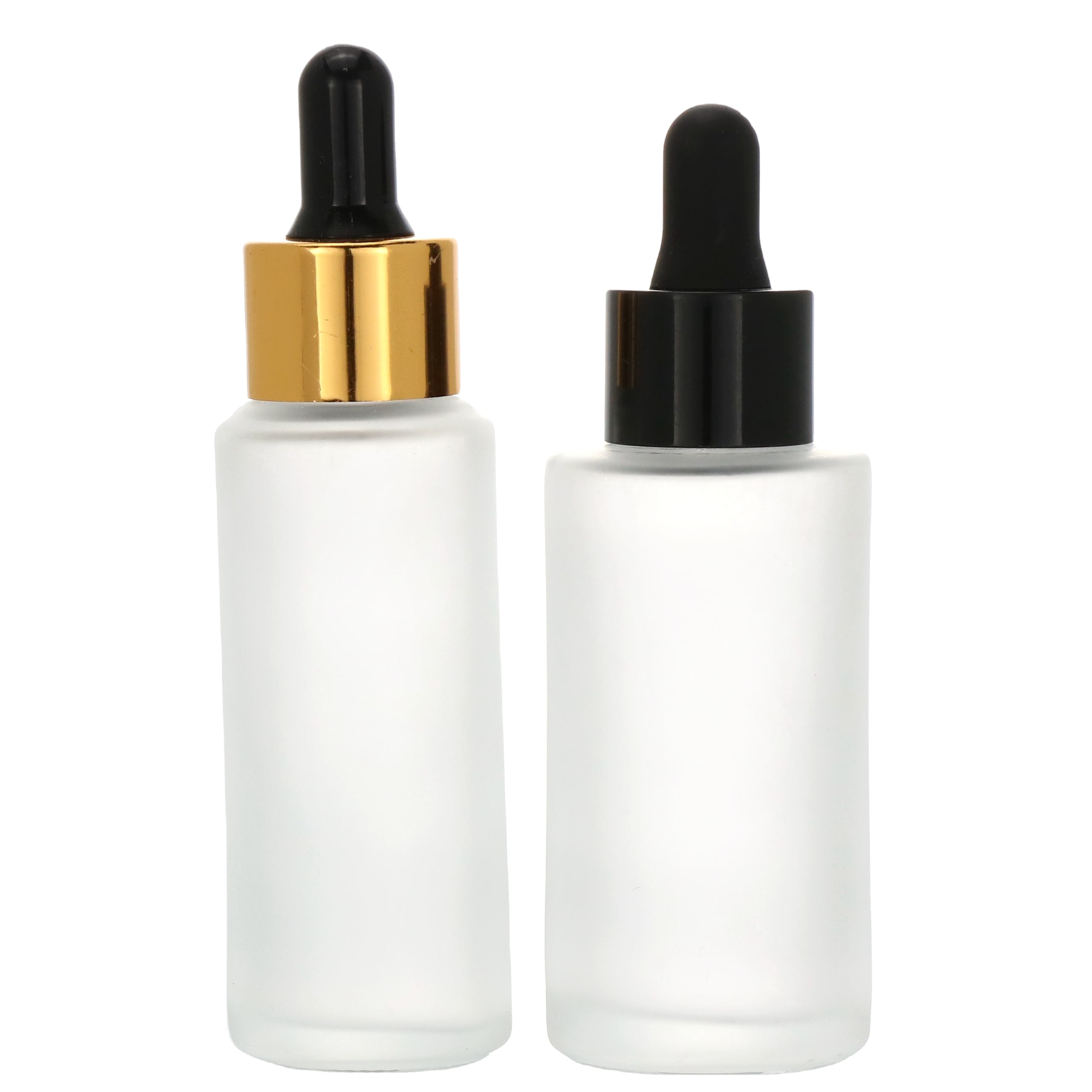 Wholesale 15 ml 20 ml 30 ml skincare packaging round push button pump dropper glass bottle with bamboo push dropper