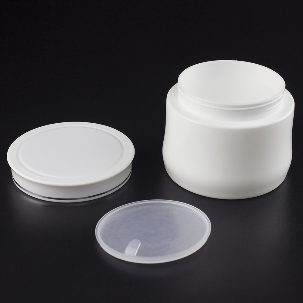 Wholesale 150g empty white cosmetic plastic pet hair care cream jar 150ml manufacturer