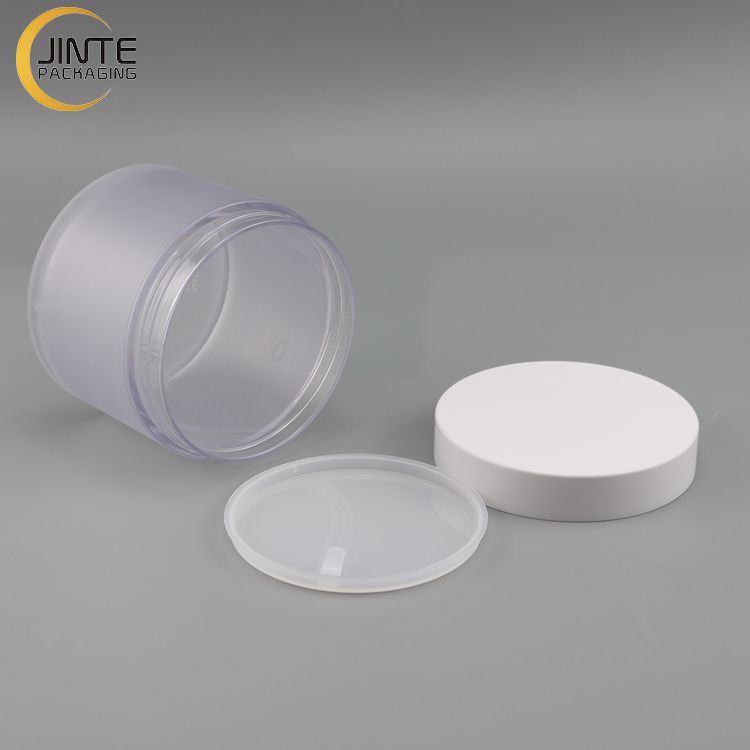 Wholesale 150ml 200ml 250ml Skin Care Makeup Container Custom Pink White LIds With PETG Frosted body jar for scrub