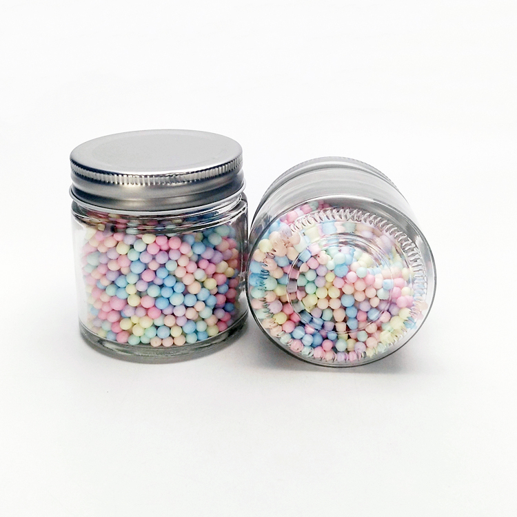 Wholesale 150ml 200ml transparent round sealed glass caviar honey jam jar with sliver metal lid