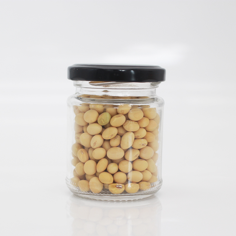 Wholesale 150ml High quality kitchen round shape glass storage jar for food with aluminum lid