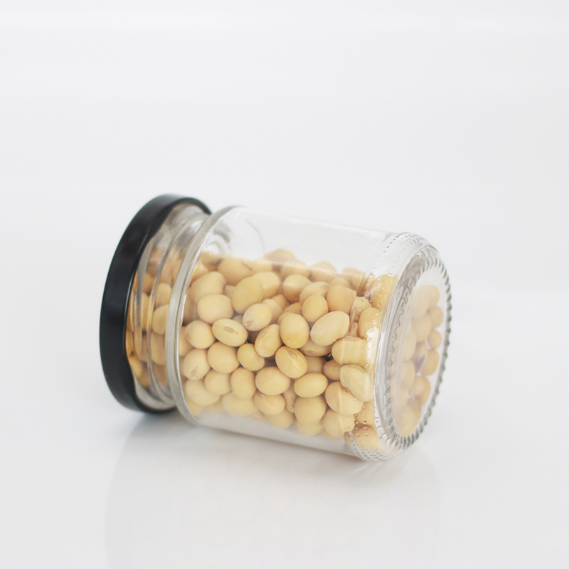 Wholesale 150ml High quality kitchen round shape glass storage jar for food with aluminum lid