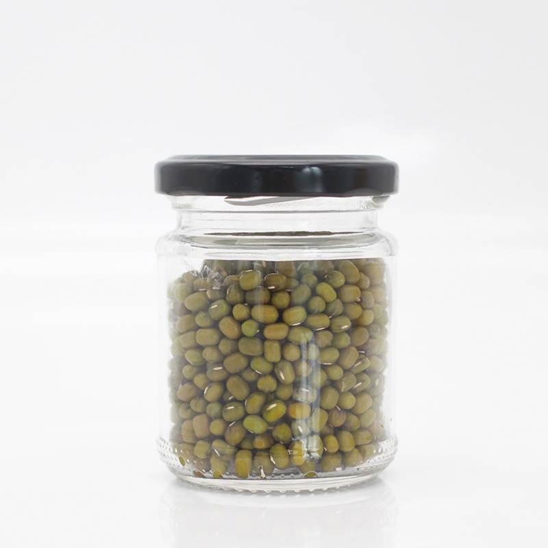 Wholesale 150ml High quality kitchen round shape glass storage jar for food with aluminum lid