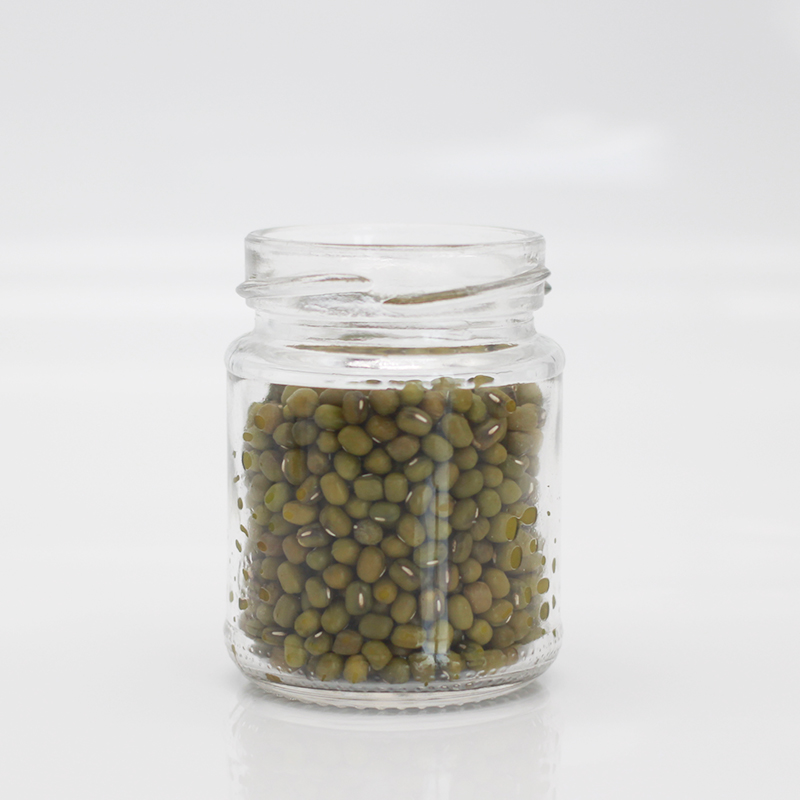 Wholesale 150ml High quality kitchen round shape glass storage jar for food with aluminum lid
