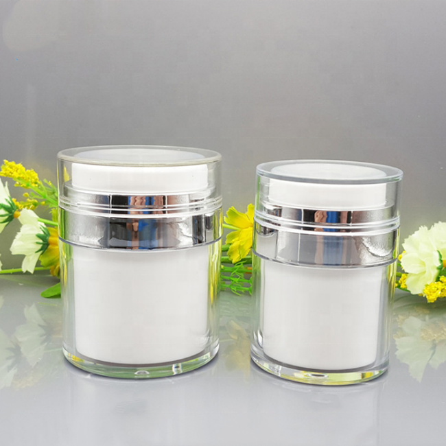 Wholesale 15ML 30ML 50ML plastic Acrylic airless Face Cream Lotion Containers cosmetic jar
