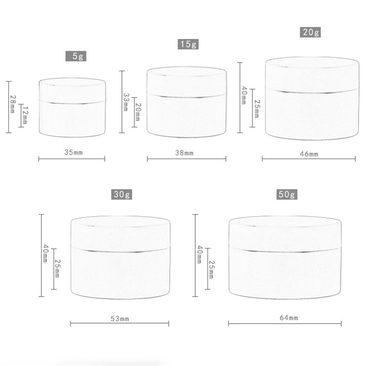Wholesale 15g 20g 50g 100g empty PETG Plastic cream Jar for Cosmetic Containers with blue lid