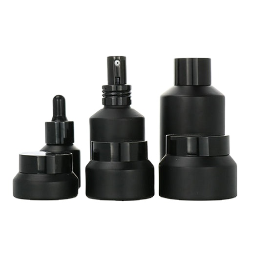 Wholesale 15g 30g 50g 100g black cosmetic body butter containers face lotion cream glass cosmetic jars with lids