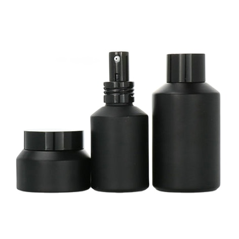Wholesale 15g 30g 50g 100g black cosmetic body butter containers face lotion cream glass cosmetic jars with lids