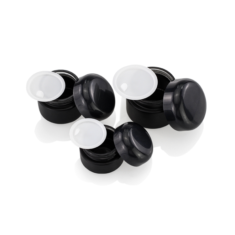 Wholesale 15g 30g 50g Matte Black Cream Glass Jars For Skin Care Cream