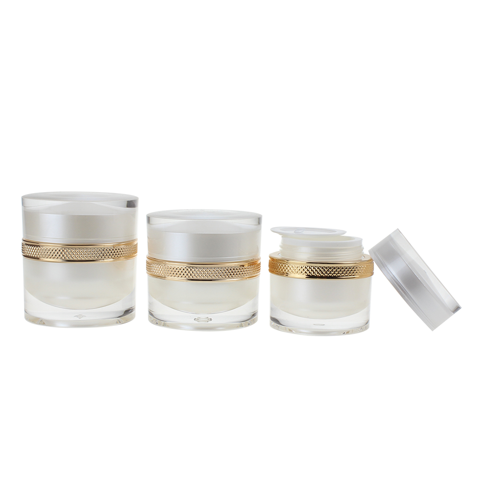 Wholesale 15g 30g 50g Pearl white round acrylic cream jar for skin care