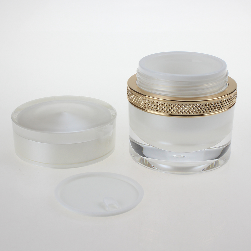 Wholesale 15g 30g 50g Pearl white round acrylic cream jar for skin care
