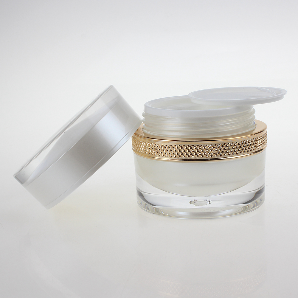 Wholesale 15g 30g 50g Pearl white round acrylic cream jar for skin care